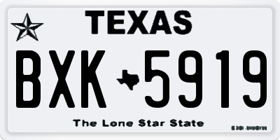 TX license plate BXK5919