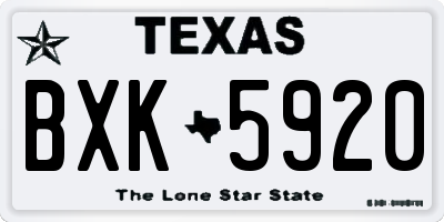 TX license plate BXK5920
