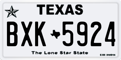 TX license plate BXK5924