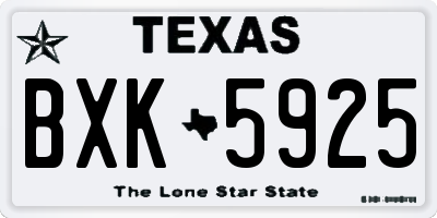 TX license plate BXK5925