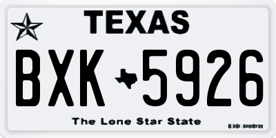 TX license plate BXK5926