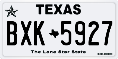 TX license plate BXK5927