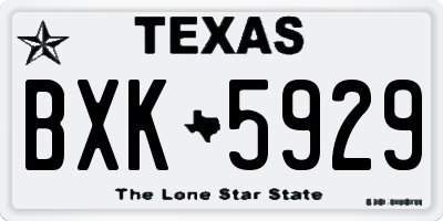 TX license plate BXK5929