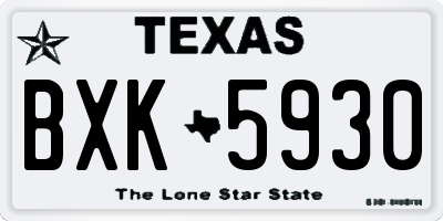 TX license plate BXK5930