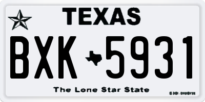TX license plate BXK5931