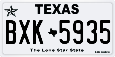 TX license plate BXK5935