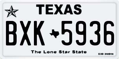 TX license plate BXK5936