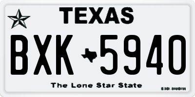 TX license plate BXK5940