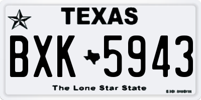 TX license plate BXK5943