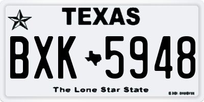 TX license plate BXK5948