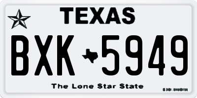 TX license plate BXK5949