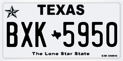 TX license plate BXK5950
