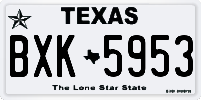 TX license plate BXK5953