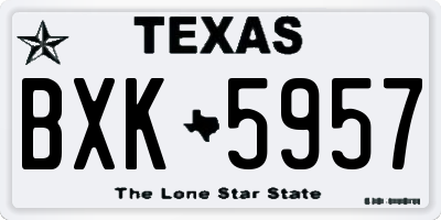 TX license plate BXK5957