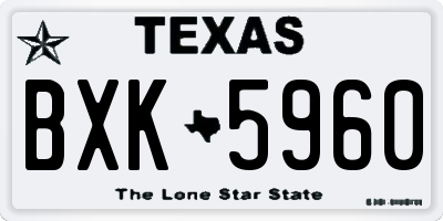 TX license plate BXK5960