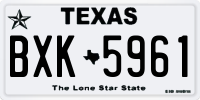 TX license plate BXK5961