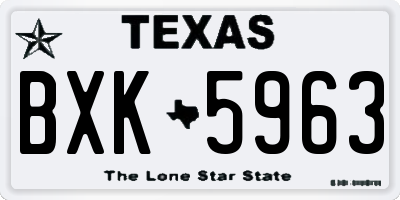 TX license plate BXK5963