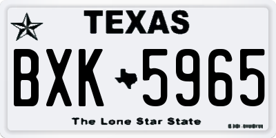 TX license plate BXK5965
