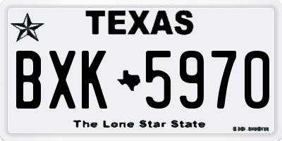 TX license plate BXK5970