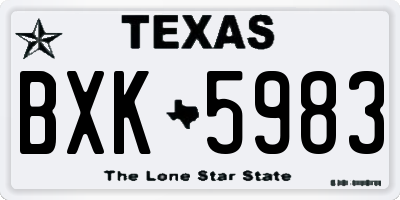 TX license plate BXK5983
