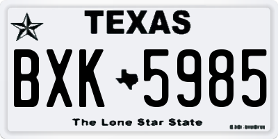 TX license plate BXK5985