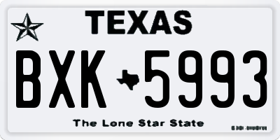 TX license plate BXK5993
