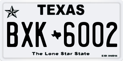 TX license plate BXK6002