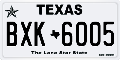 TX license plate BXK6005