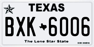 TX license plate BXK6006