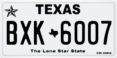 TX license plate BXK6007