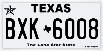 TX license plate BXK6008