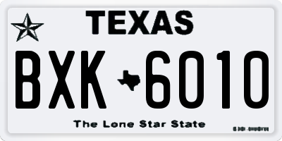 TX license plate BXK6010