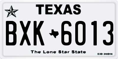 TX license plate BXK6013