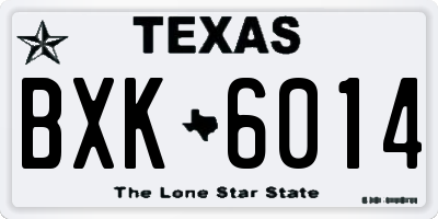 TX license plate BXK6014