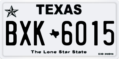 TX license plate BXK6015