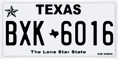 TX license plate BXK6016