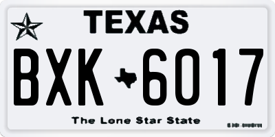 TX license plate BXK6017