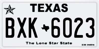 TX license plate BXK6023