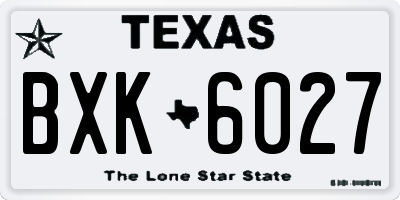 TX license plate BXK6027