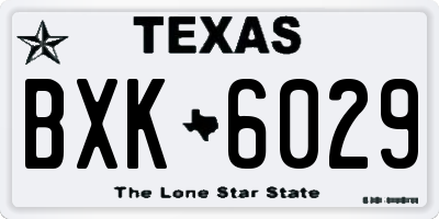 TX license plate BXK6029