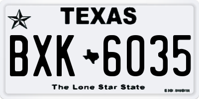 TX license plate BXK6035
