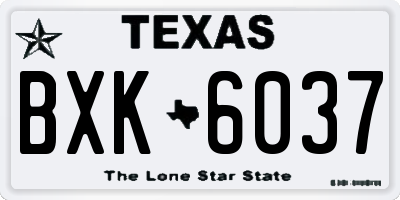 TX license plate BXK6037