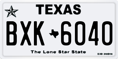 TX license plate BXK6040