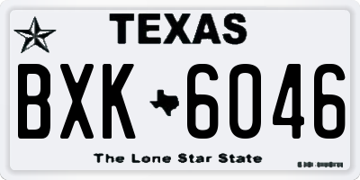 TX license plate BXK6046