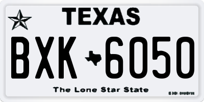 TX license plate BXK6050