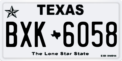 TX license plate BXK6058