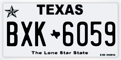 TX license plate BXK6059