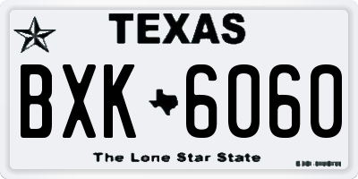 TX license plate BXK6060