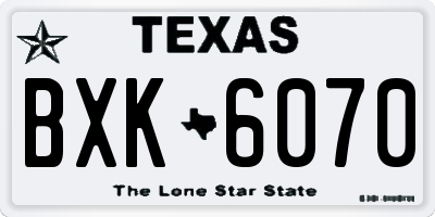 TX license plate BXK6070