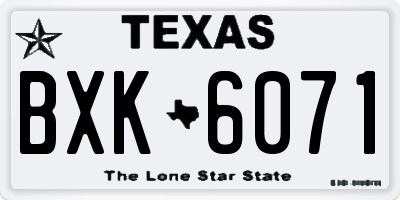 TX license plate BXK6071
